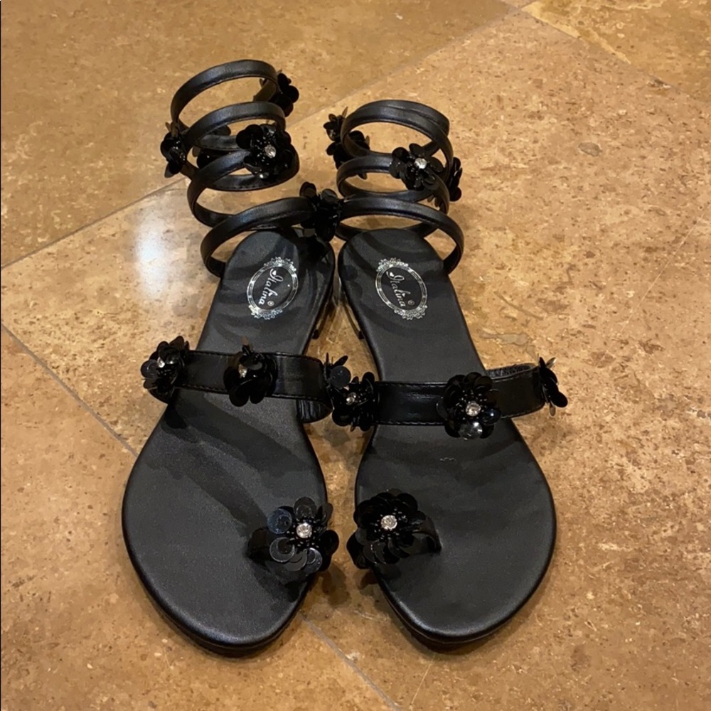 black sandals